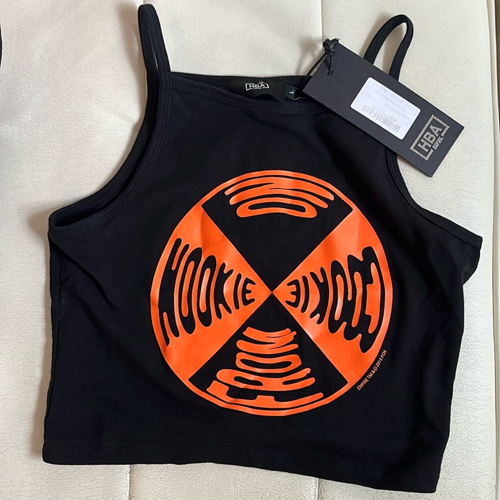 New! HBA Hood by Air Empire No Nookie from Cookie Tank Spaghetti Halter Top